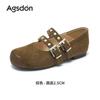 Augustine Black Mary Jane Women's Shoes 2025 New Autumn One-pedal French Retro Shallow Mouth Fashion Single Shoes