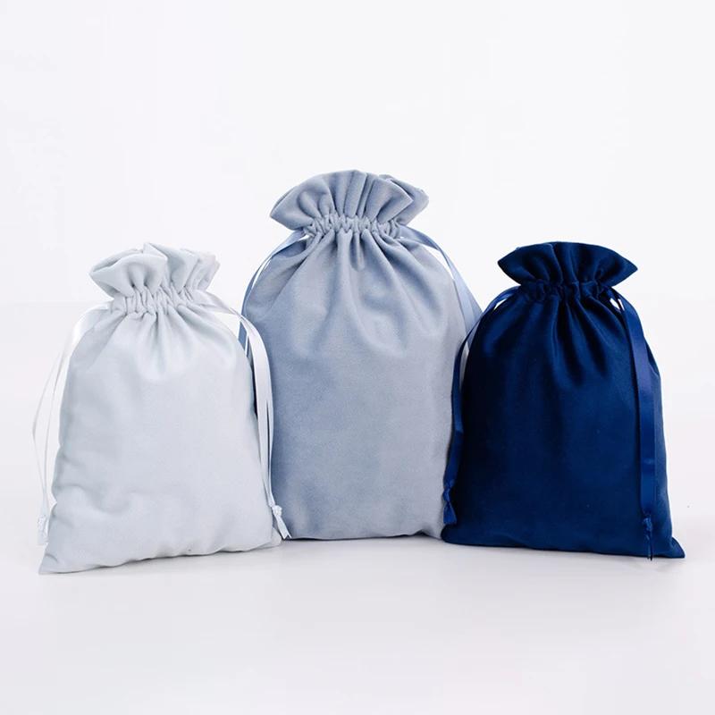 Velvet Drawstring Bag Portable Jewelry Makeup Storage Pouch Dustproof Wrapping Bag for Candy Party Favor Christmas Gift
