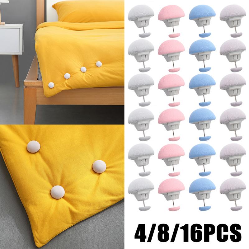 4-16 Pcs BedSheet Quilt Clip Anti-Slip Blanket Buckles Duvet Cover Fastener Clip One Key To Unlock Quilt Holder Fixator Grippers