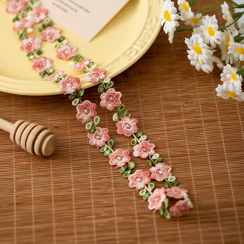 2meters/Lot Flower Embroidery Lace Fabric Ribbons For Needlework Clothing Sewing Accessories Sewing Materials Home Decorative