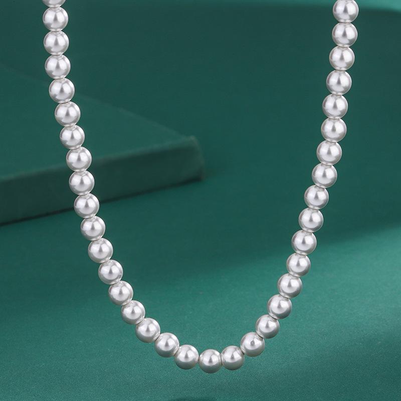 Freshwater Pearl Necklace French Retro Hong Kong Style Pearl Collarbone Chain Classic Pearl Bracelet Small Fragrant Style Jewelry