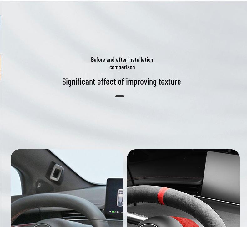 Zhijie S7 Ultra-Thin Alcantara Suede Steering Wheel Trim Sticker