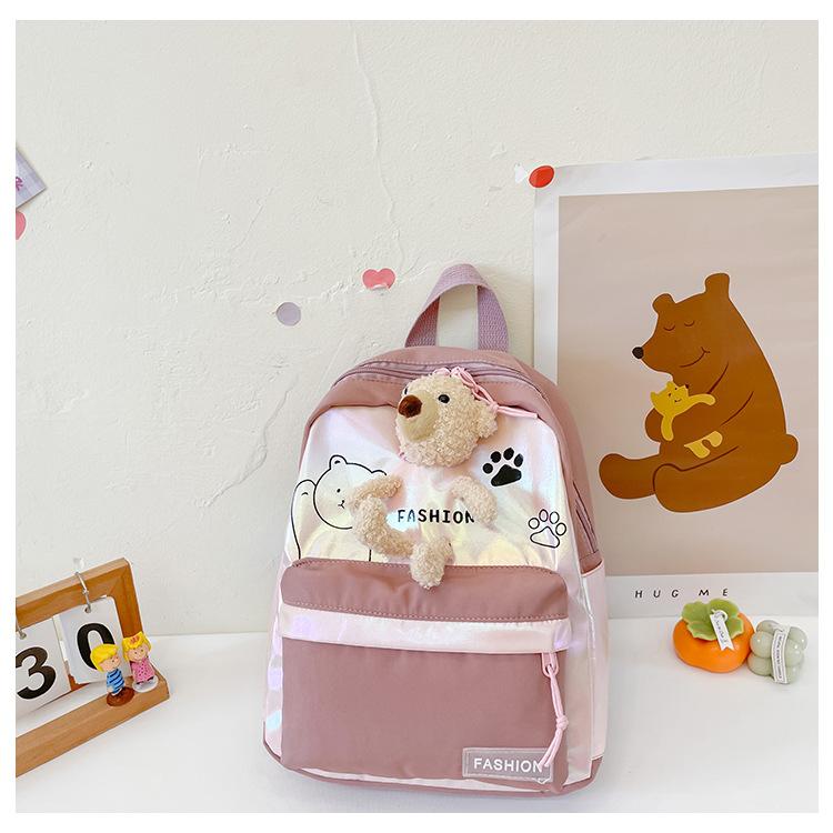 

Весна Осень Новые детские школьные сумки для детского сада Высококачественная нейлоновая детская сумка для книг Модный милый детский рюкзак с куклой-медведем для детей Подарки на праздники