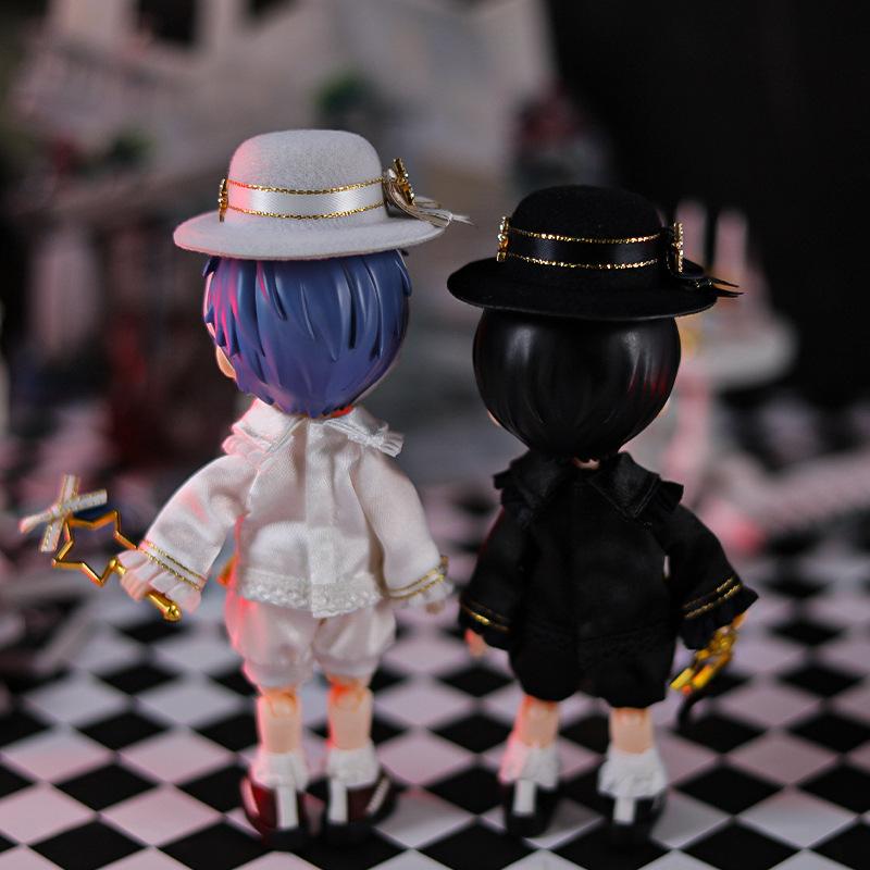 Ob11 Doll Gemini Set Black And White European Style Small Dress Doll Dinner Jackets Clothes For Ymy Dod Doll Body