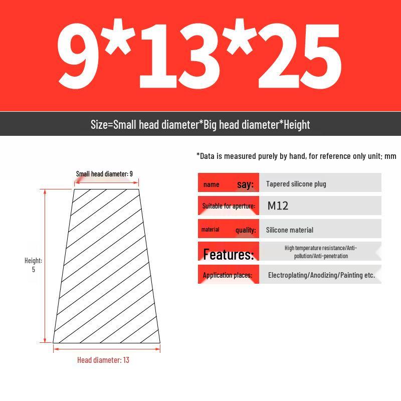 High-Temperature Resistant Silicone Tapered Stopper with Threaded Hole Plug for Sealing and Oxidation Protection