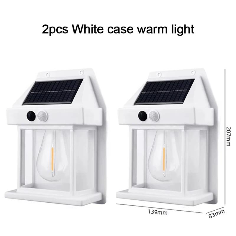 Outdoor Solar Tungsten Wall Light with Motion Sensor Waterproof LED Safety Light for Patio Outdoor Deck Porch Barn Garage