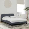 Bed Frame  Dover  Dark Grey 140 x 200 cm Velvet