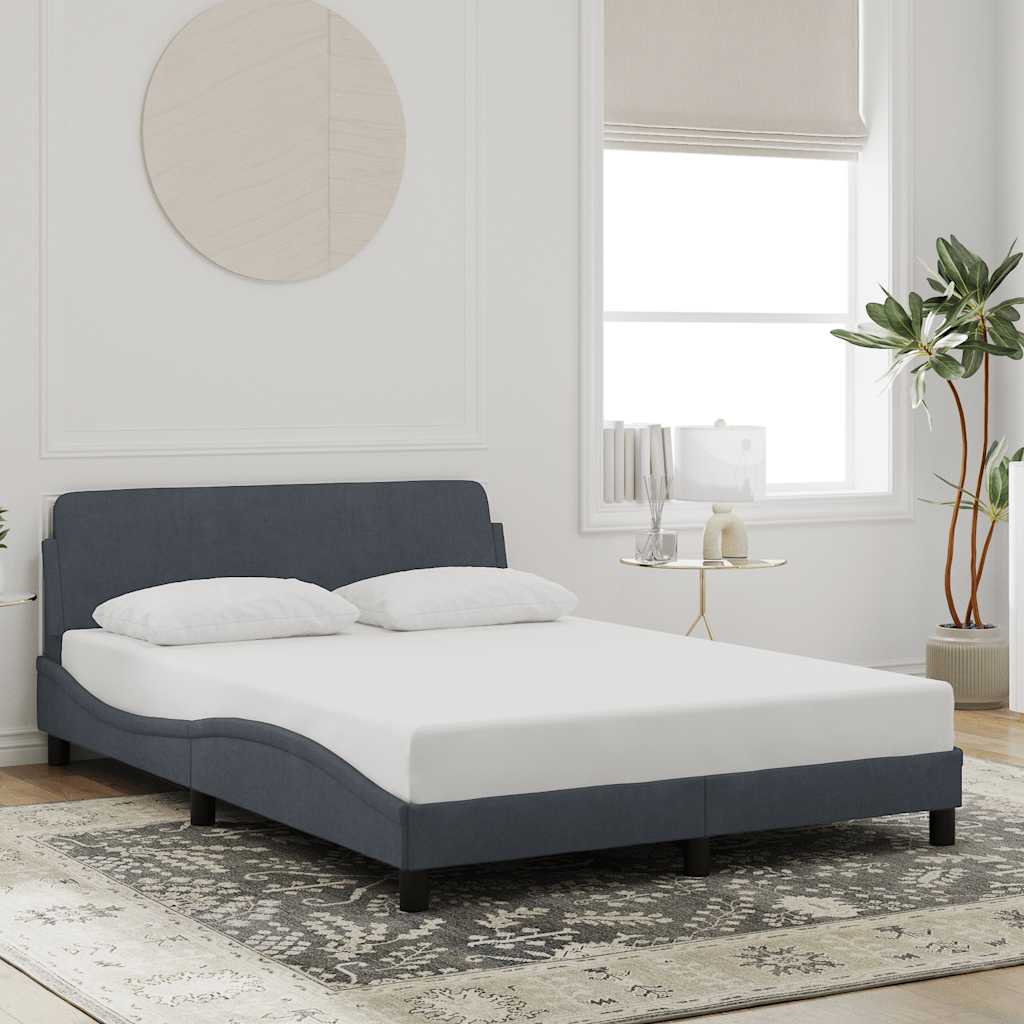 Bed Frame Dover Dark Grey 140 x 200 cm Velvet