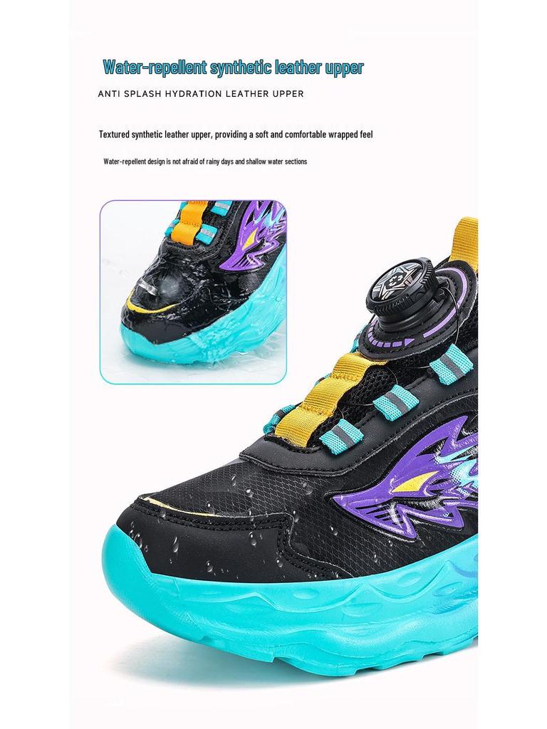 Chaussures de Running Imperméables en Cuir pour Garçons - Tendance Automne/Hiver 2025, Baskets de Sport Antidérapantes pour Enfants Moyens/Grands