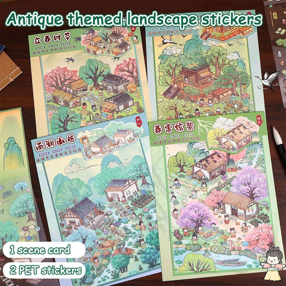 Naklejki Krajobrazowe 3D Naklejki do Układania Wizualnego DIY Nowa Scena Miniaturowa Naklejki 3D