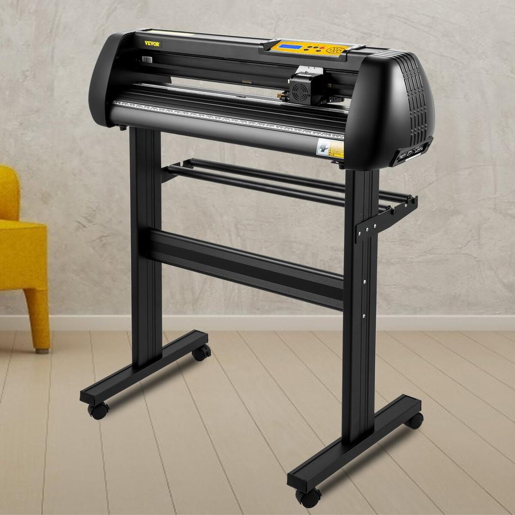 Vinyl Cutter Machine, 28-inch Cutting Plotter, Adjustable Speed and Force, DIY Cutting Machine Kit for Signs Banners Stickers with Floor Stand