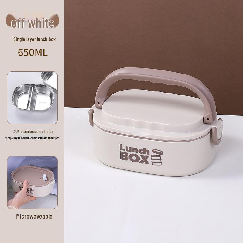 Stainless Steel Insulated Bento Lunch Box for Office & Students, Microwave-Safe Portable Meal Container.