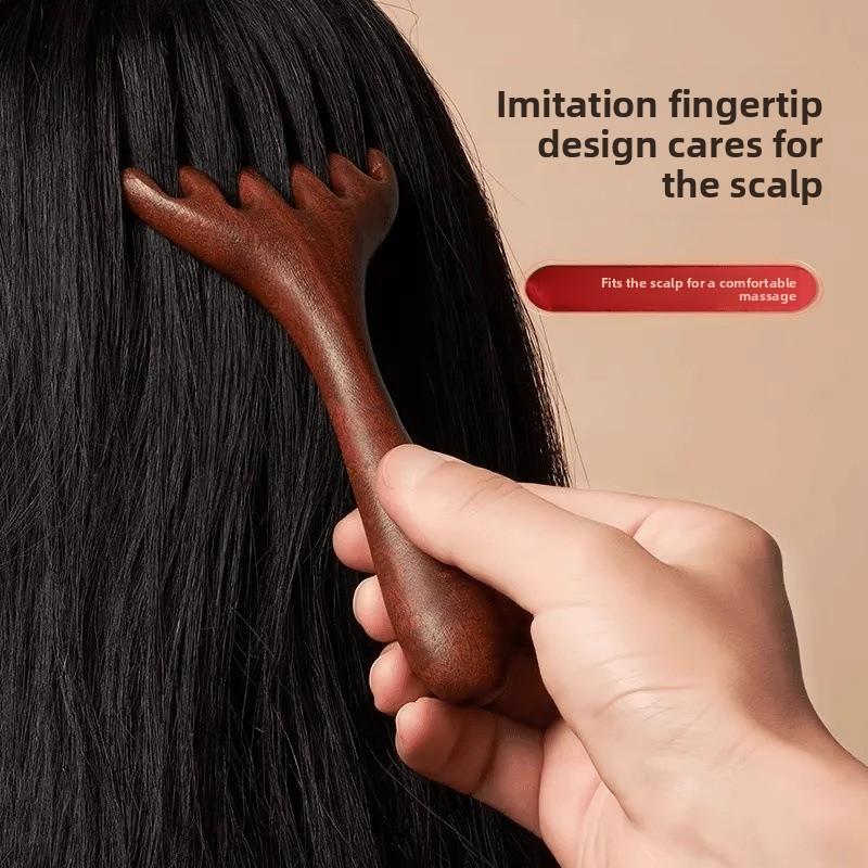 Antler Head Massage Meridian Comb Health Care Head Therapy Tool Natural Resin Scalp Lymph Node Gua Sha Unblocking Magic Weapon