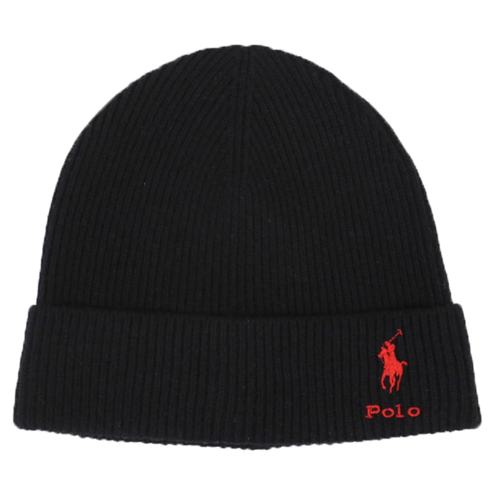 (Polo Ralph Lauren) Men's and Women's Pony Embroidered WoolNylonRayon Knit Cap 01080112-BLACK [Used]