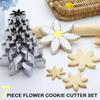 7 Pcs Flower Cookie Cutters-4.5", 3.7", 3.5", 3", 2.5", 1.9", 1.7" -Seven-Petal Sunflower, Daisy, Scalloped Stainless Steel Biscuit Cutters For