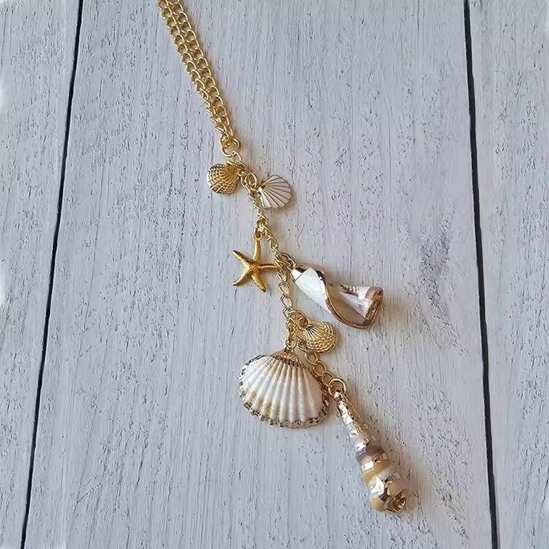 Hand-made Starfish Conch Sea Shells Ocean Ornaments Nordic Coastal Hanging Charm Boho Beach Themed Home Decor Accessories