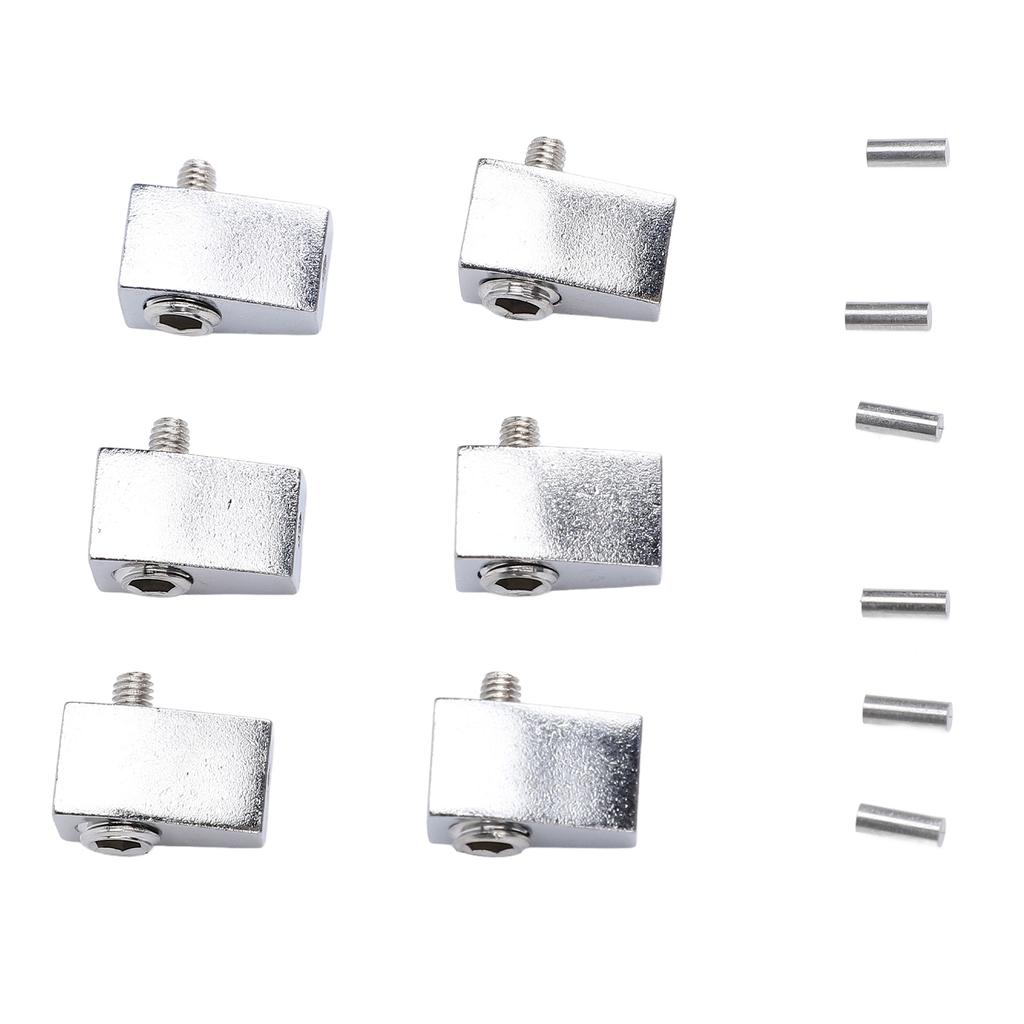 6Pcs Guitar String Locking Nut Split Type Bridge Lock Headless Electric Guitar Parts Accessories Silver