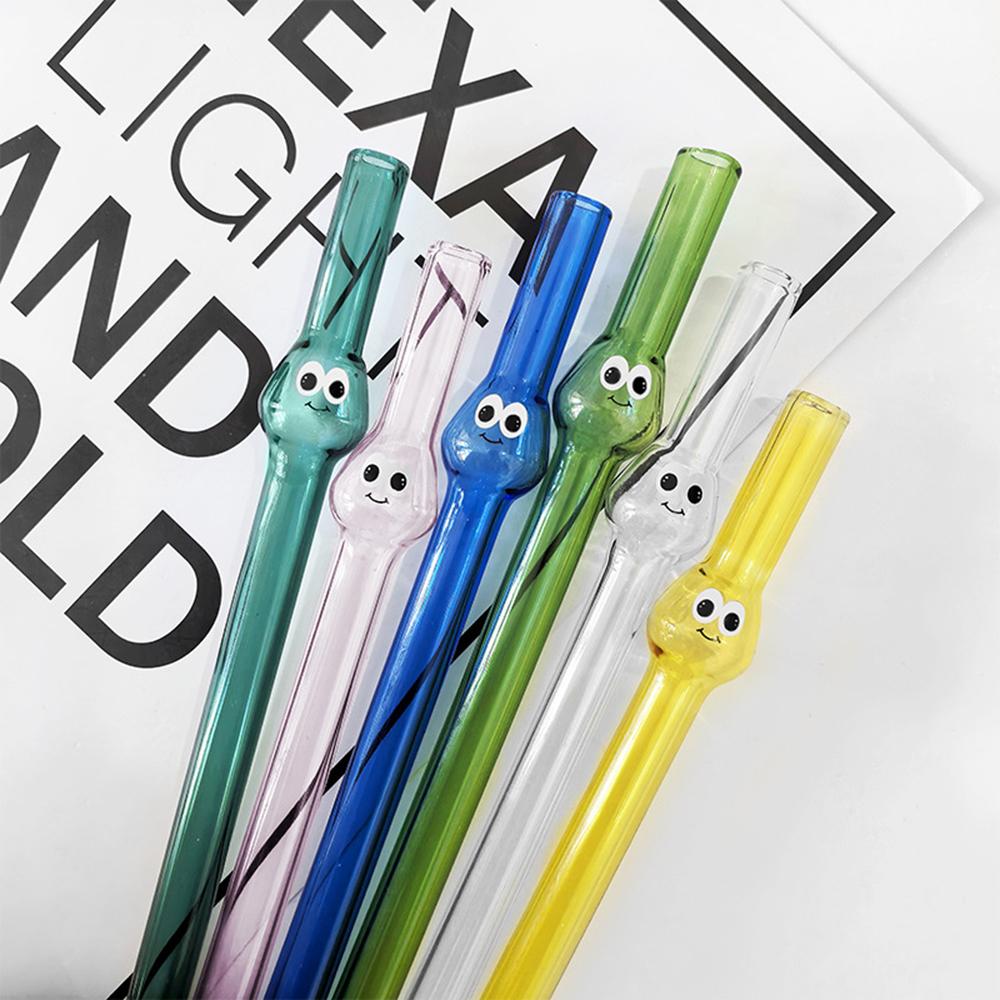 5Pcs Glass Boba Straws Reusable Glass Drinking Straws Wide Clear Straws 12mm Clear Smoothie Straws for Bubble Tea Milkshakes