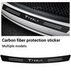 JOWW6 1pc Car Tail trunk Rear Bumper Protector Carbon fiber Sticker For Tesla Model 3 S X Y 2026 Style Roadster Valve Core Accessories