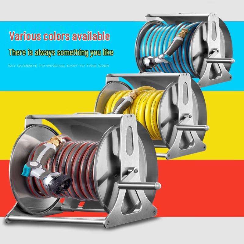 15m Blue Garden Hose Reel Kit with Cover
