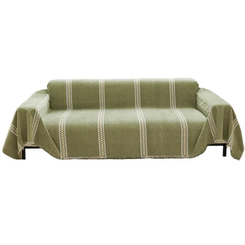 Chenille-Sofabezug, Stoffhandtuch, für alle Jahreszeiten, universelles, minimalistisches Sofakissen, rutschfest und kratzfest, Sofabezug für Katzen