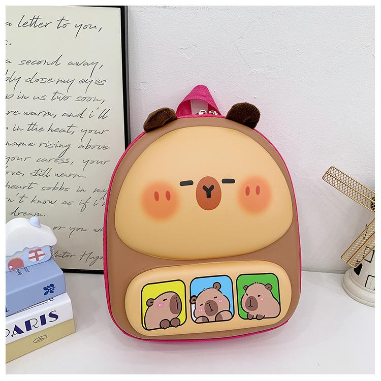 

School bag Kapibara 3D eggshell bag new cute cartoon hard shell backpack розовый