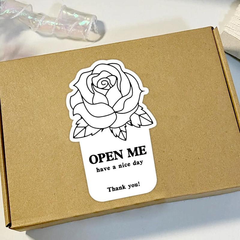 Alien Blumenaufkleber, Flugzeug Kartonverschlussaufkleber, Geschenkboxverpackung, Dekorative Verschlussaufkleber, Klebeetiketten