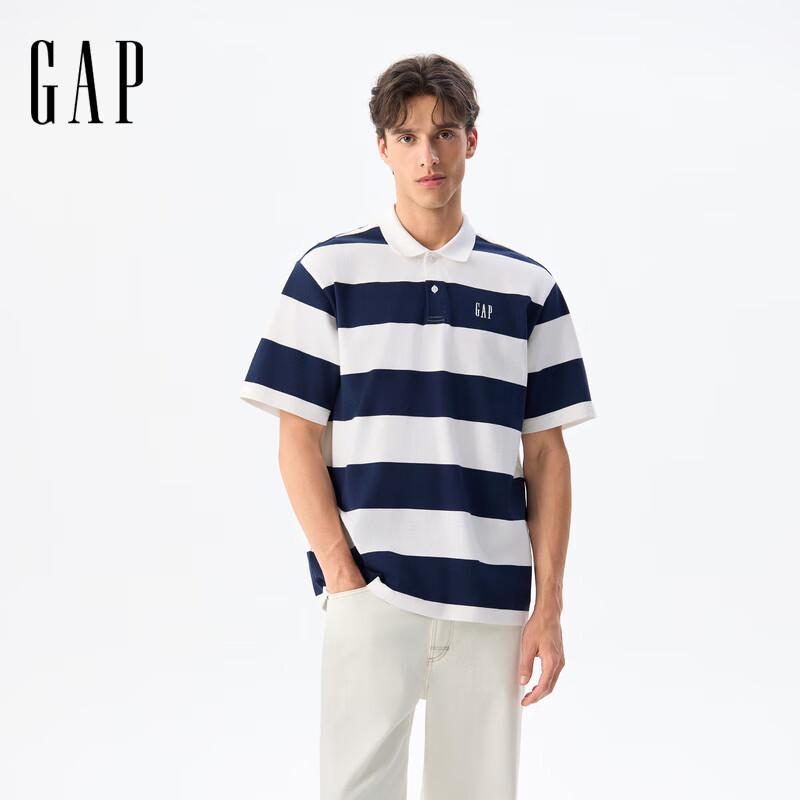 Gap Unisex Heavyweight Cotton Striped Polo Shirt