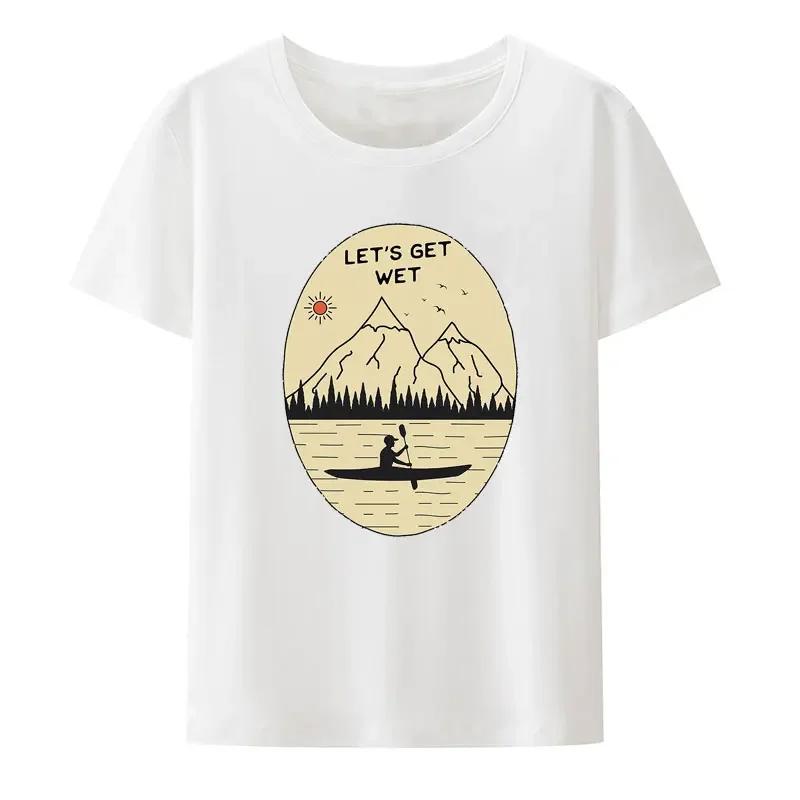 Special Gift Mountain Forest Kayak Canoe Paddling T Shirt Outdoors Exercise Casual Style Streetwear UnisexTops Harajuku