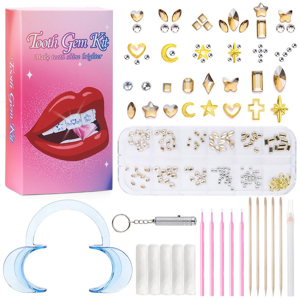 Dental Diamond Tooth Decoration, Tooth Diamond Tool Diy Set, Tooth Sticker, Diamond Love Horse Eye Decoration
