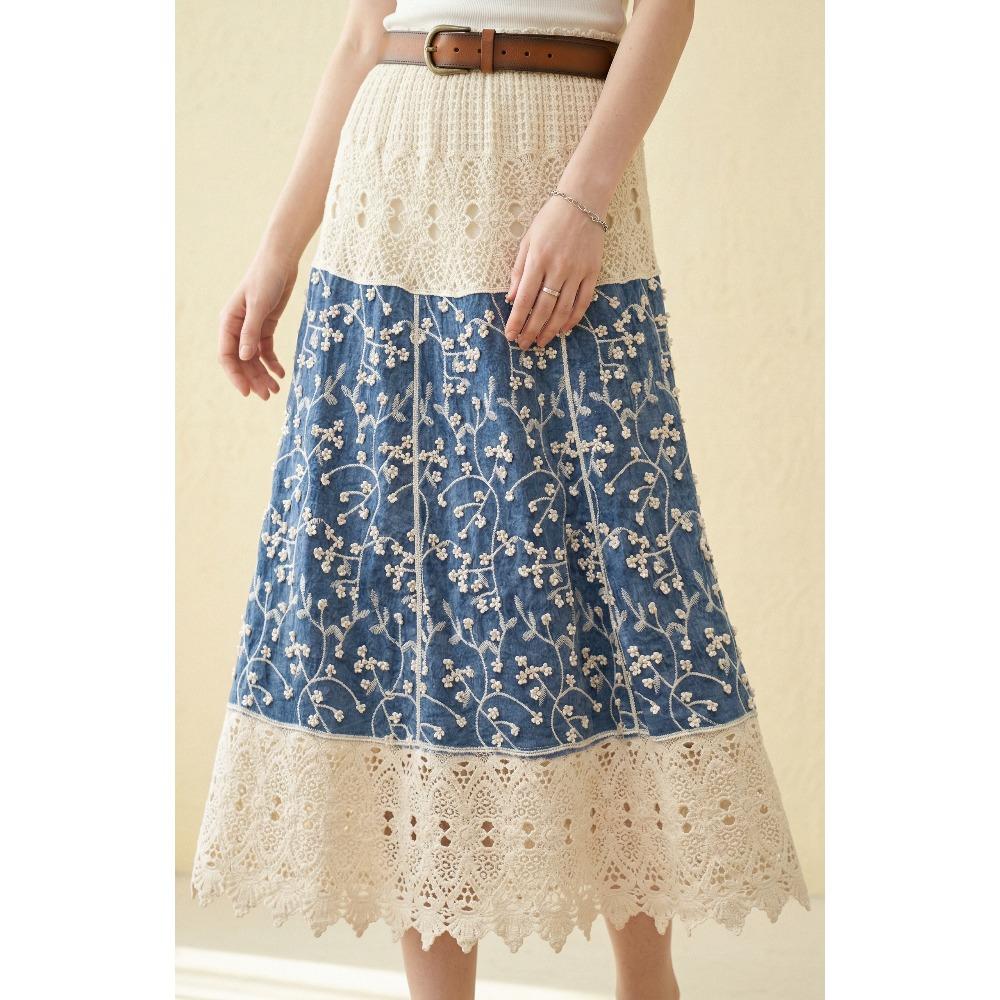 DIMANAF 2026 New  Skirt Women Knitting Lace Holiday Hollow Out Sexy Hollow Summer Style Loose Basic Dress