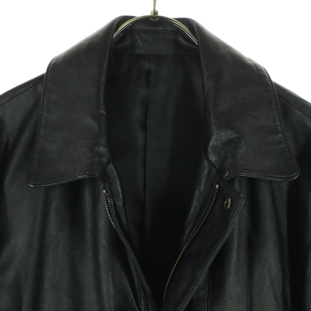 Beauty Products GRANDLY Long Sleeve Stainless Color Leather Coat S Black Men's Used