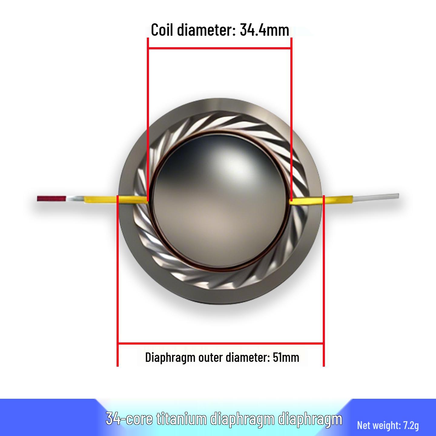 34.4mm Titanium Tweeter Diaphragm Replacement