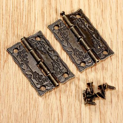 Cabinet Door Furniture Hinge 36*23mm Jewelry Wood Boxes Decorative Hinges Furniture Fittings +Screws +Storage Box