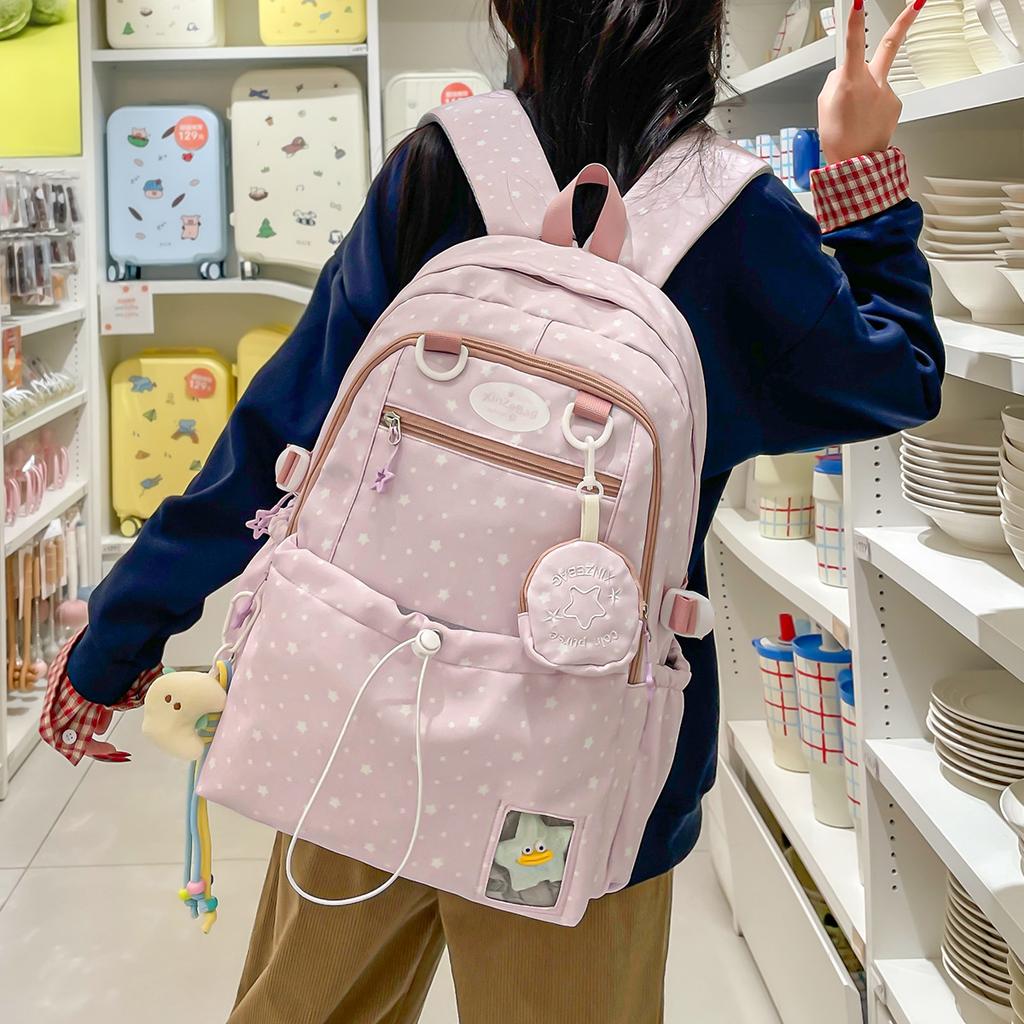 Schoolbag Cute Little Fresh Girl Schoolbag Primary and Secondary School Students Large Capacity Lightweight Backpack Going Out Small Backpack
