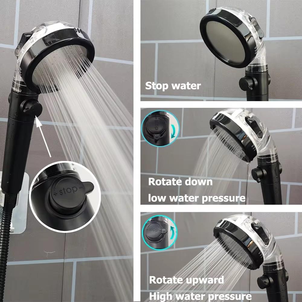 LED Digital Temperature Display Shower Head 3 Modes Large Flow Spray High Pressure Rainfall Shower Faucet Bathroom Accessories