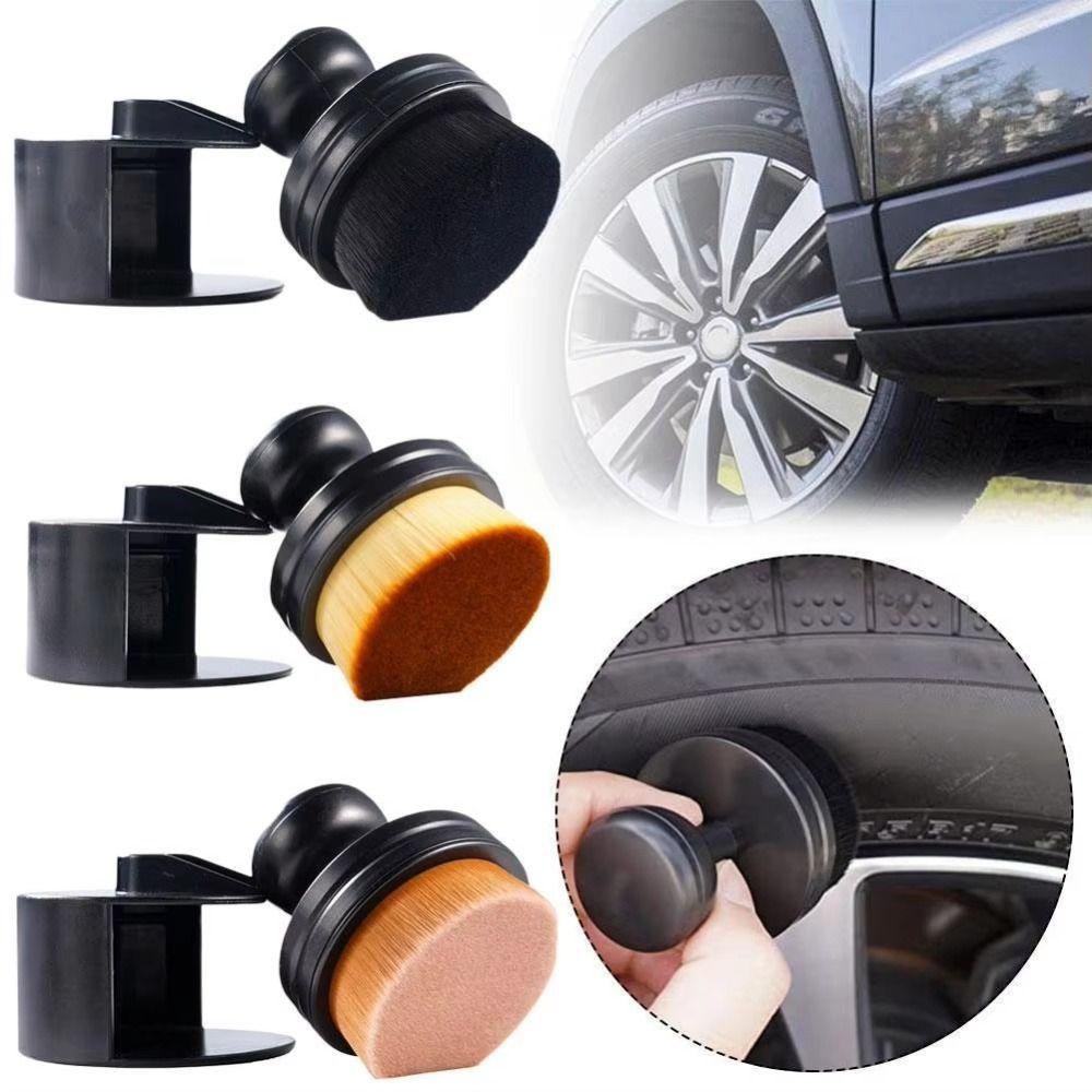 High-Density Car Tire Brush with Stand Tire Shine Brush  for Tire Polish Wax Care