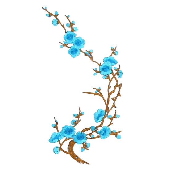 Fabric Applique for DIY Projects Cherry Blossom Patches Clothing, Vintage Plum Sewing Patches, Iron On Flower Jackets Floral Appliques Jeans