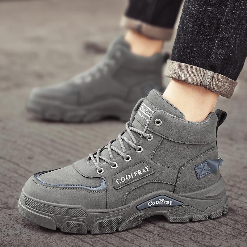 

Весенне-осенняя мужская обувь новые высокие ботинки Мартина мужские трендовые универсальные ботинки на платформе в стиле милитари короткие ботинки 43