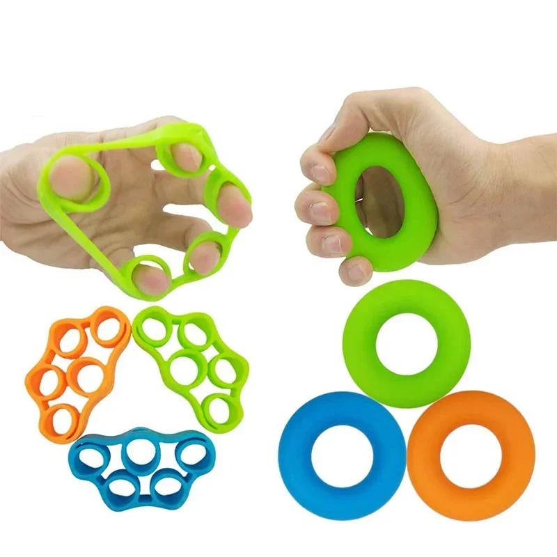 Anneau d'exercice en silicone pour les doigts, bande de résistance anti-stress, extenseur de fitness, 3 niveaux, jouet sensoriel pour les doigts, pour l'autisme et le TDAH