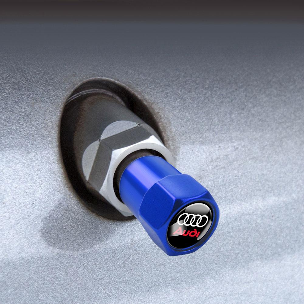 4PCS/set Metal Aluminum Car Tire Valve Caps Auto Tyre Dust Covers For 6npvc Sline A3 8P 8L 8V A4 B8 B6 B7 B9 A6 C6 C7 S5 A7 A5 Q5 npvc6