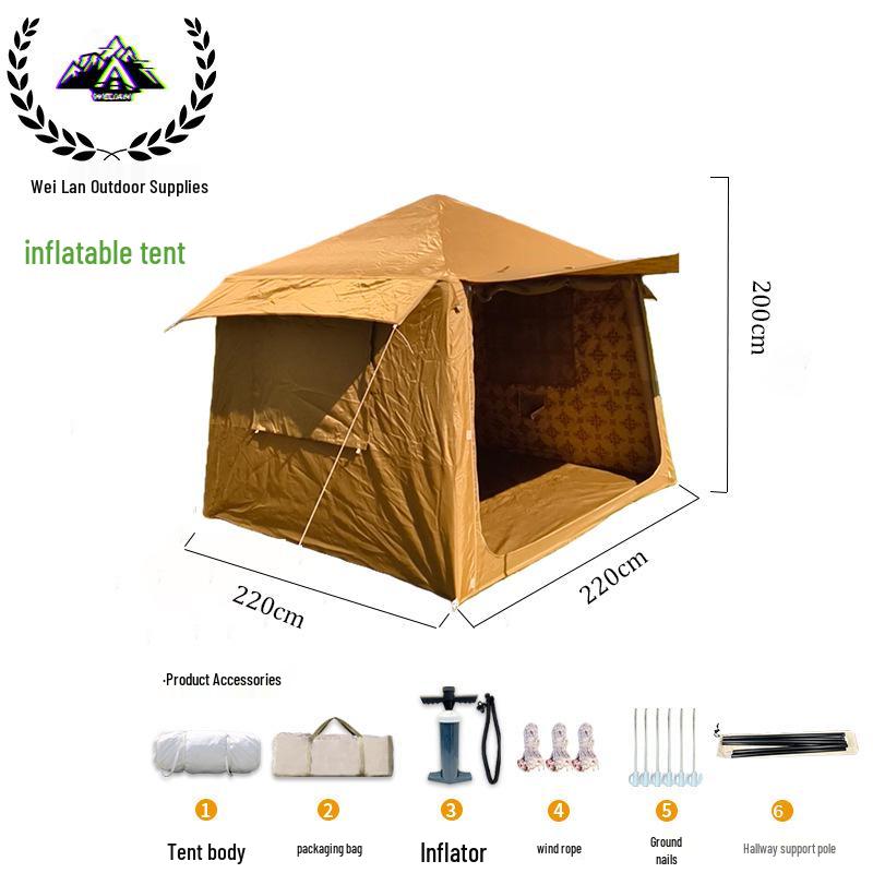 Inflatable One-Piece Tent: Windproof & Rainproof, Portable Oxford Cloth for Outdoor Camping