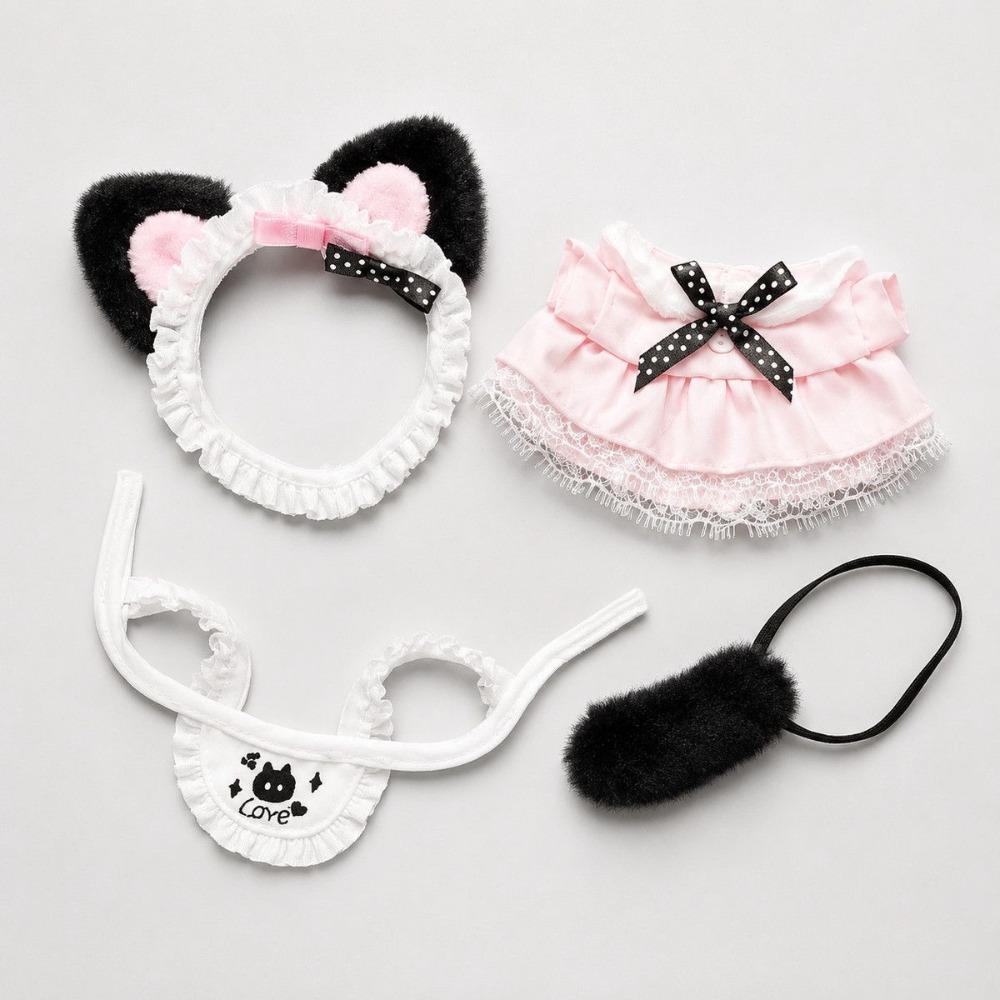 Cat Tail Cotton Doll's Clothes Bow Skirt Plush Doll Clothes 10cm Cotton Doll Clothes Stuffed Toy