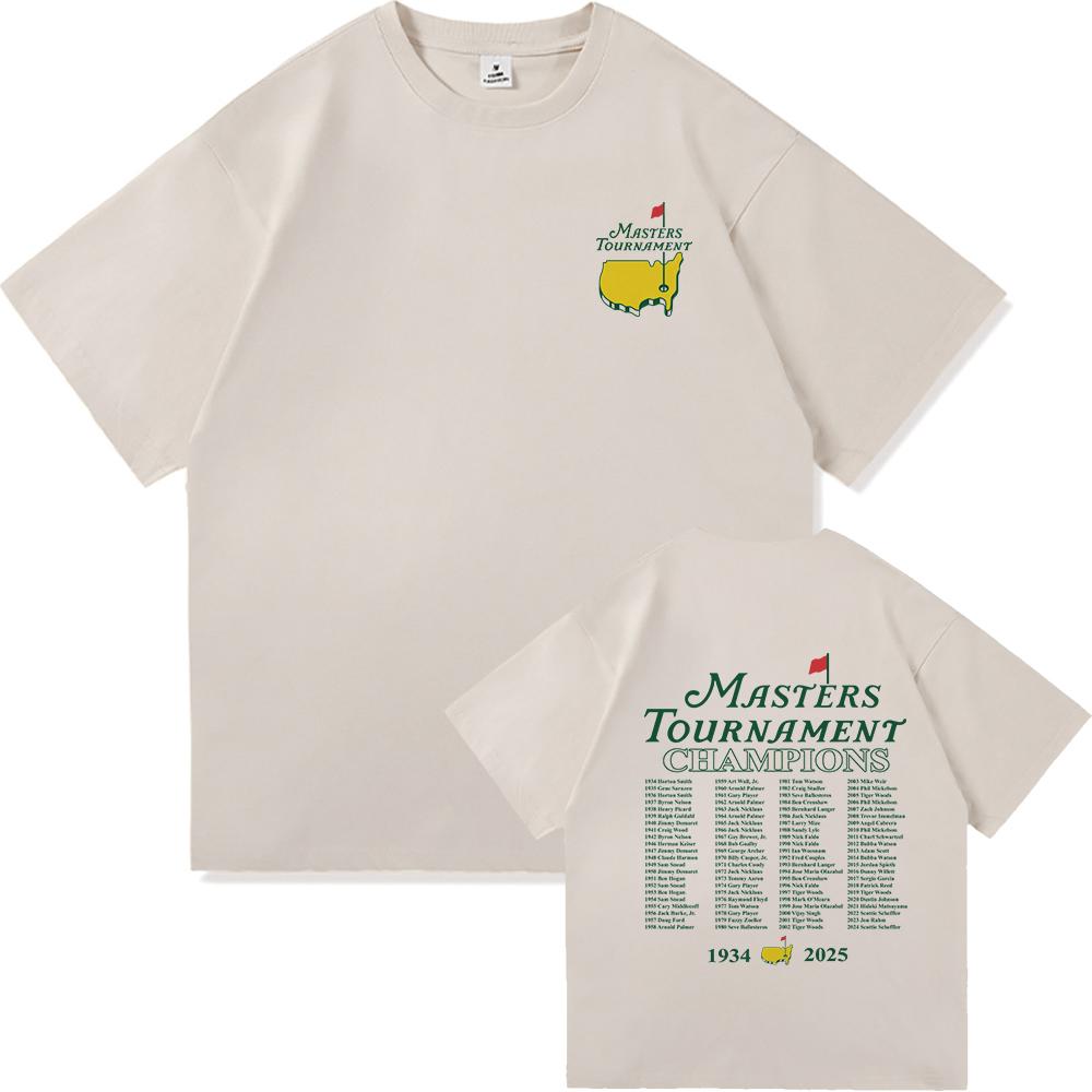 2025 Summer Rory Mcilroy Master Retro Mens Fashion and Leisure Retro Harajuku Highquality Loose Clothes Cotton Tshirt