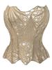 European & American Lace Corset: Hollow-Out Fishbone Bustier Top with French Print