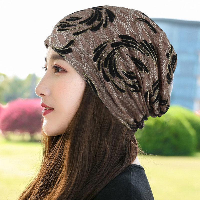 Moon Hat Cotton Breathable Light Turban Cap Air Conditioning Cap Hat Female Spring and Fall Thin Section Lined Head Wrapping Cap