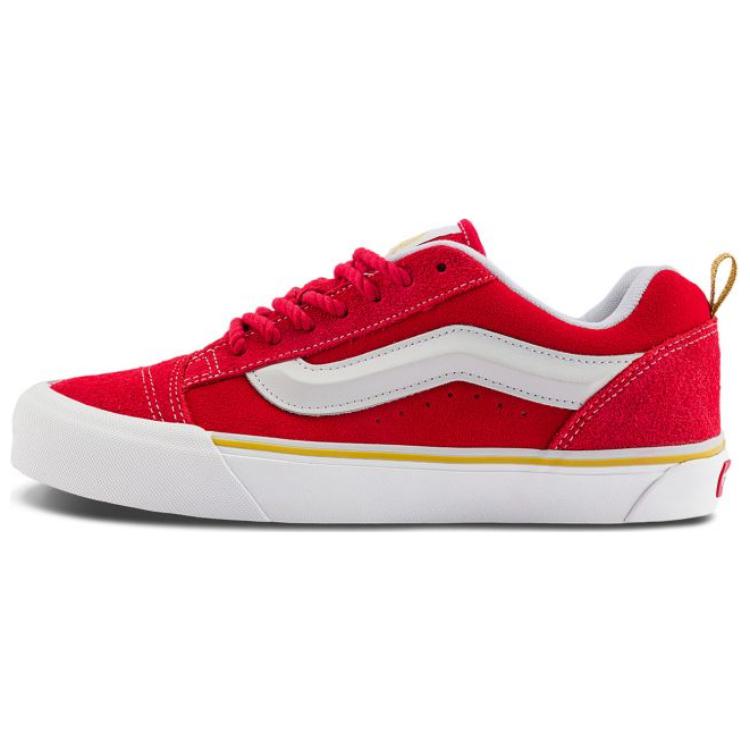 Vans Knu Skool Зручні Універсальні Низькі Скейтбордичні Кросівки Унісекс Червоні Білі VN000CS0JV6