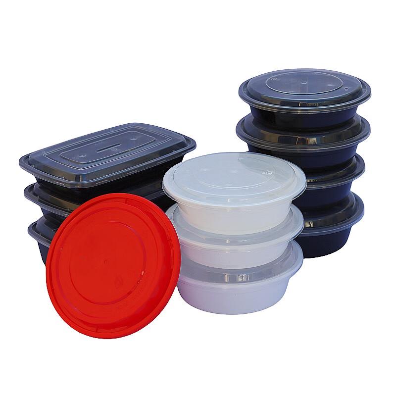 MOLUONA Disposable Round Plastic Takeaway Food Containers