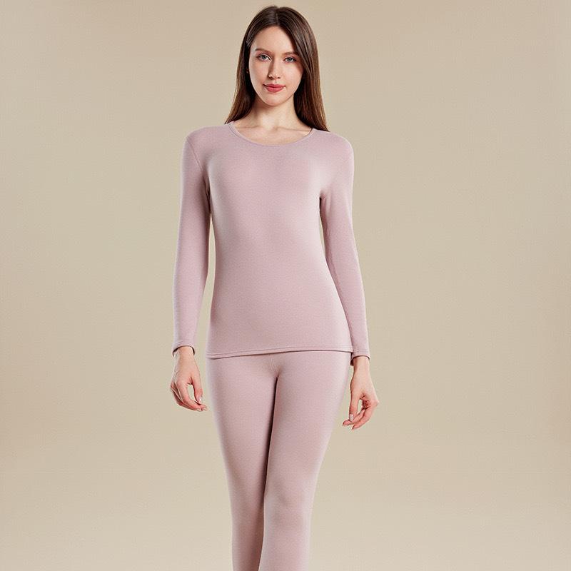 Lyocell Cashmere Thermal Set: Fleece-Lined, Extra Thick, Self-Heating Base Layer for Couples (Autumn Wear)