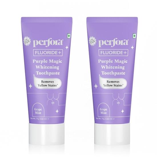 

Perfora Отбеливающая зубная паста Purple-150г (75г X 2) | v34 Корректор Цвета для Зубов | Фиолетовая Зубная Паста для Отбеливания Зубов | Средство для Удаления Пятен с Зубов